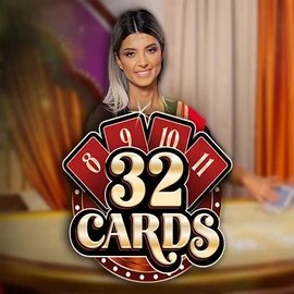32 Cards online game logo by Ezugi on corgibets-be.com